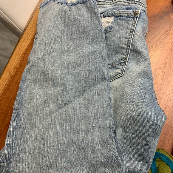 Silver Light Blue Distressed Women Jeans. Worn look in good condition - Picture 2 of 7